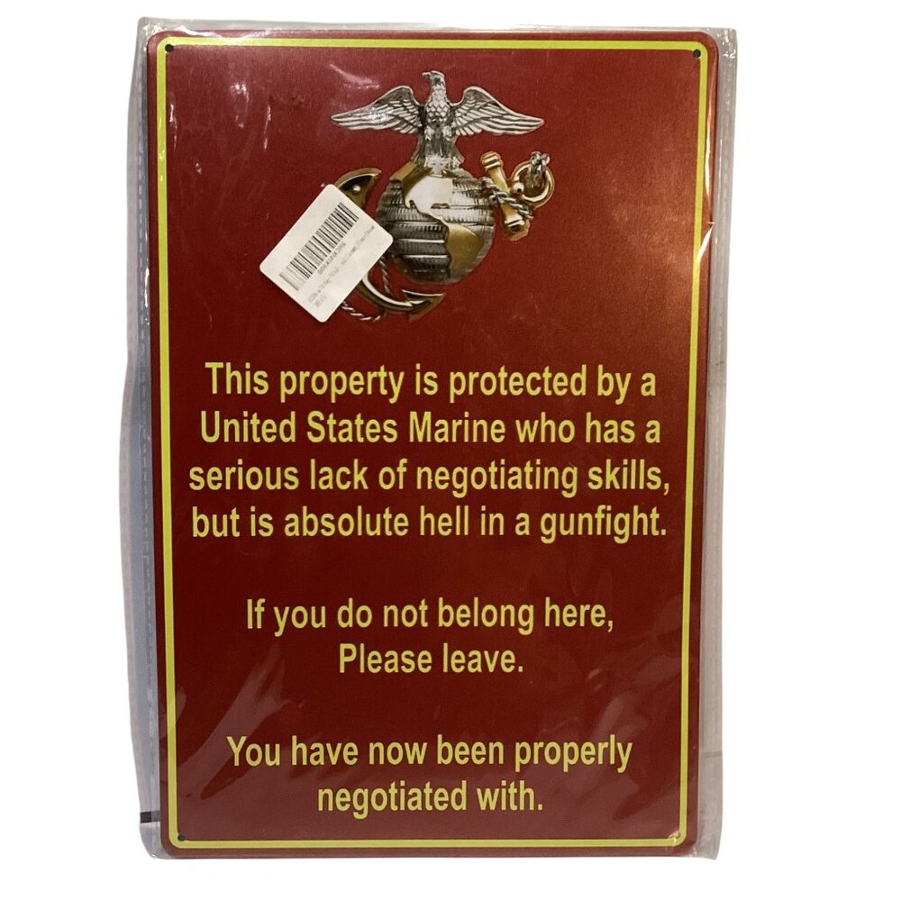 Nostalgic USA Marines Media Golden Era Pin Up Art Tin 12"x 8" Sign New